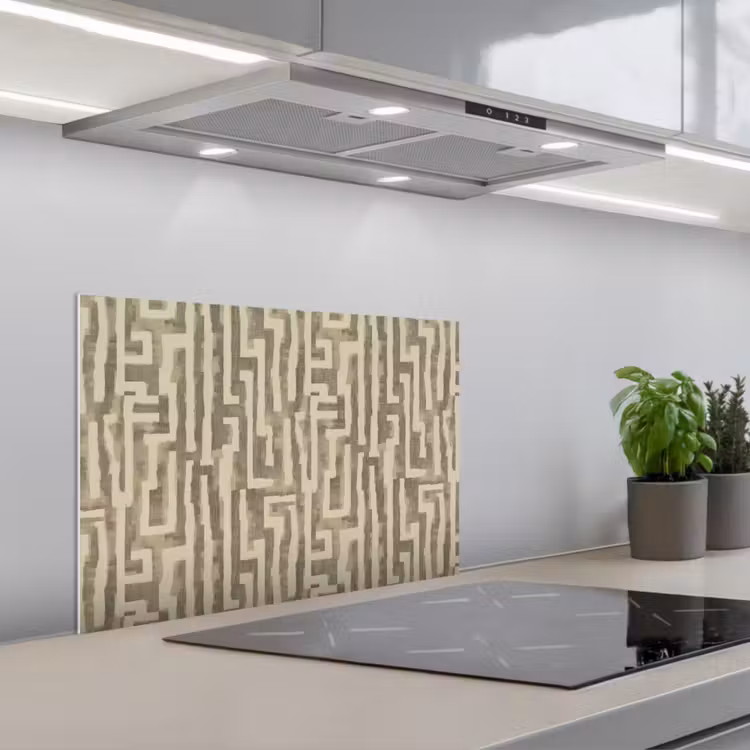 Abstract - Geometrisch - Groen keuken achterwand spatscherm klein 900 -3d_schuin