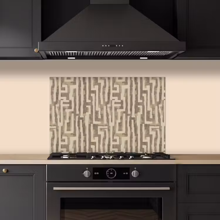 Abstract - Geometrisch - Groen keuken achterwand spatscherm klein 900 -sfeer1