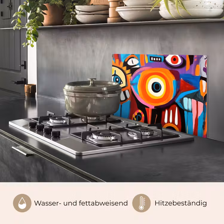 Abstract - Gezicht - Kleurrijk keuken achterwand spatscherm klein -usp_DE
