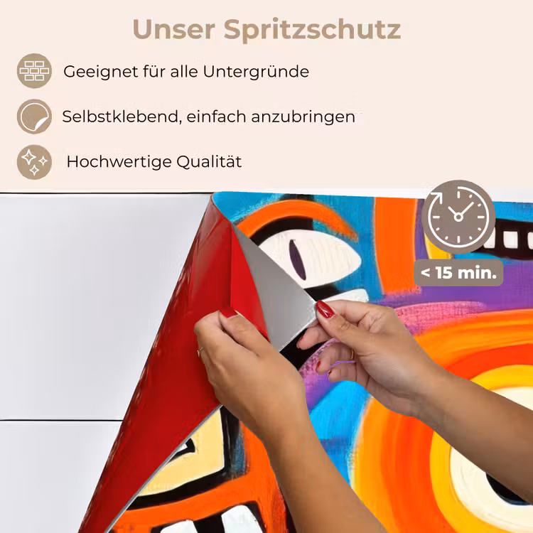 Abstract - Gezicht - Kleurrijk keuken achterwand spatscherm klein -spatscherm_DE