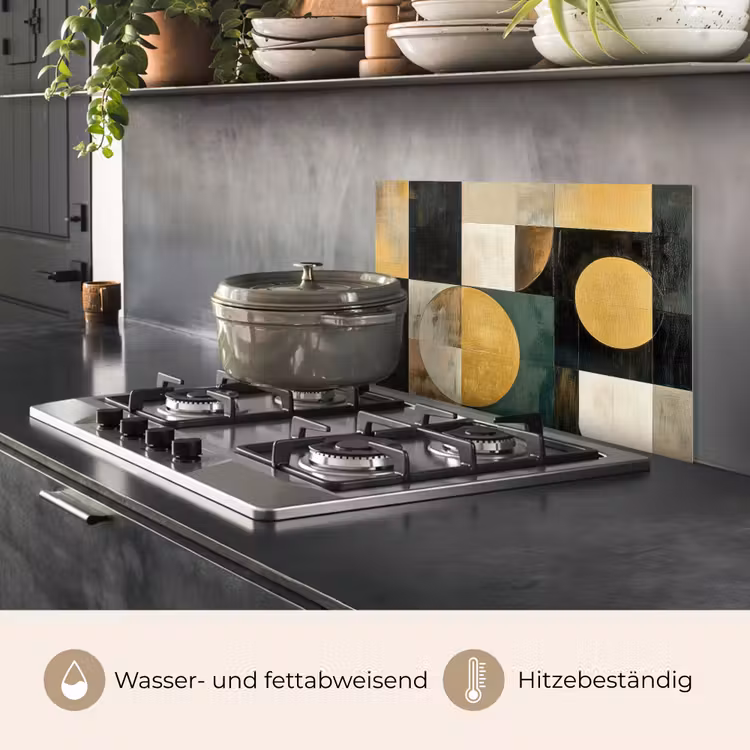 Abstract - Goud - Brons - Vormen - Geometrisch keuken achterwand spatscherm klein -usp_DE