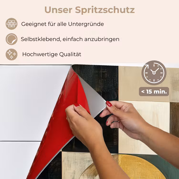 Abstract - Goud - Brons - Vormen - Geometrisch keuken achterwand spatscherm klein -spatscherm_DE