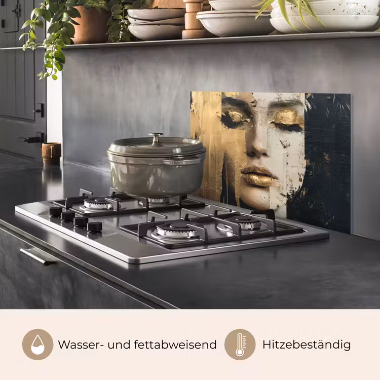 Abstract - Goud - Gezicht - Lippen keuken achterwand spatscherm klein -usp_DE