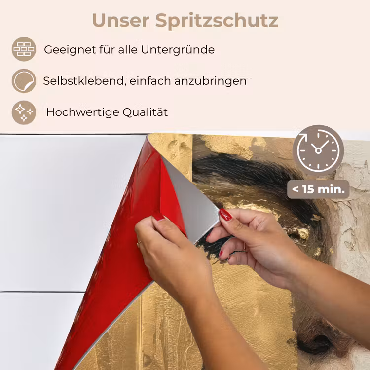 Abstract - Goud - Gezicht - Lippen keuken achterwand spatscherm klein -spatscherm_DE