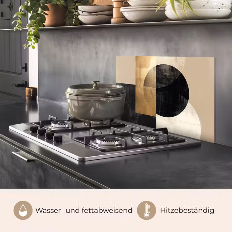 Abstract - Goud - Zwart - Kunst keuken achterwand spatscherm klein -usp_DE