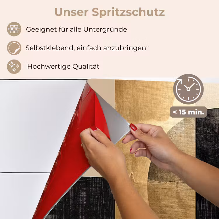 Abstract - Goud - Zwart - Kunst keuken achterwand spatscherm klein -spatscherm_DE