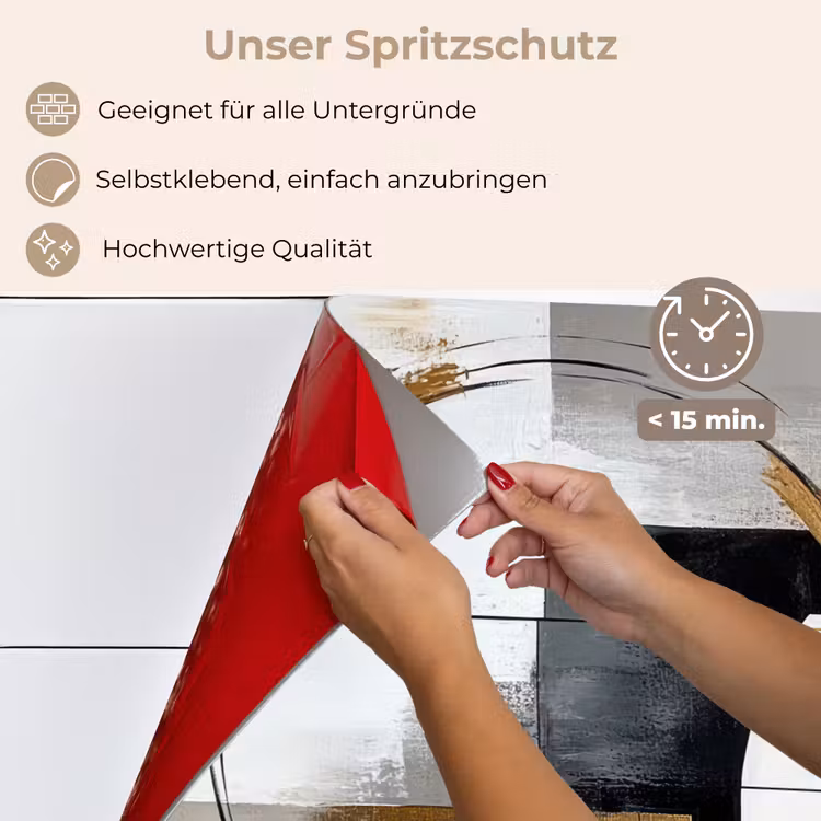 Abstract - Goud - Zilver - Vormen - Aesthetic keuken achterwand spatscherm klein -spatscherm_DE