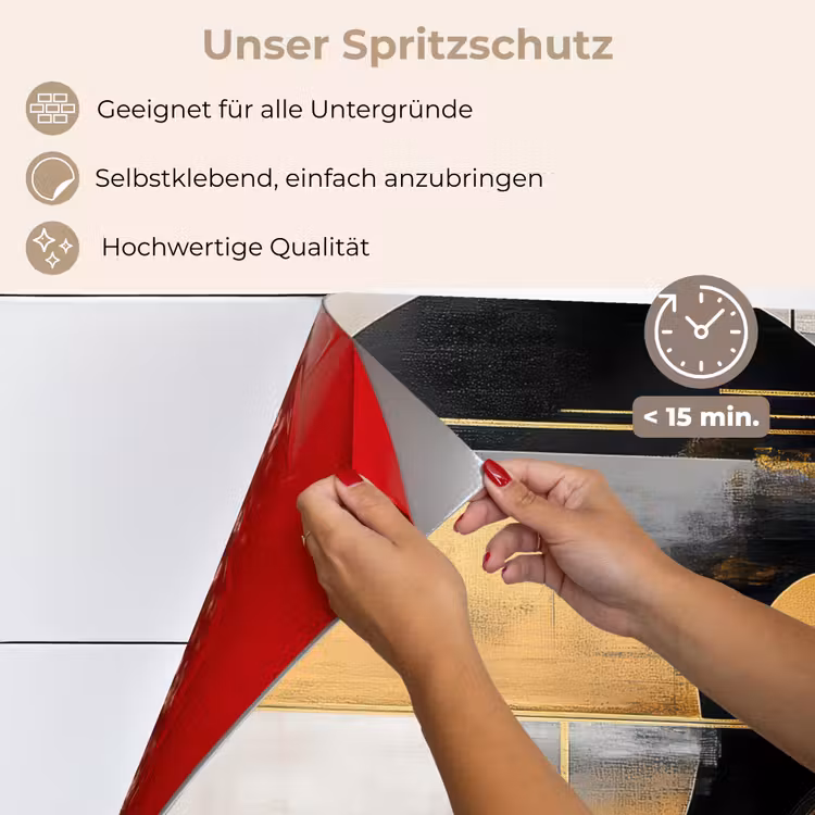 Abstract - Goud - Zilver - Vormen - Aesthetic - Modern keuken achterwand spatscherm klein -spatscherm_DE
