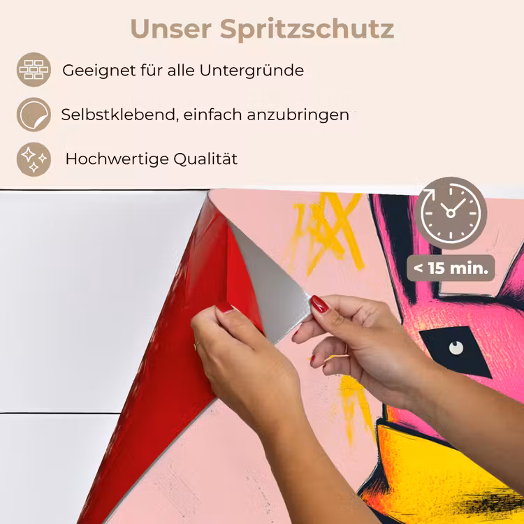 Abstract - Konijn - Sjaal - Geel keuken achterwand spatscherm klein -spatscherm_DE