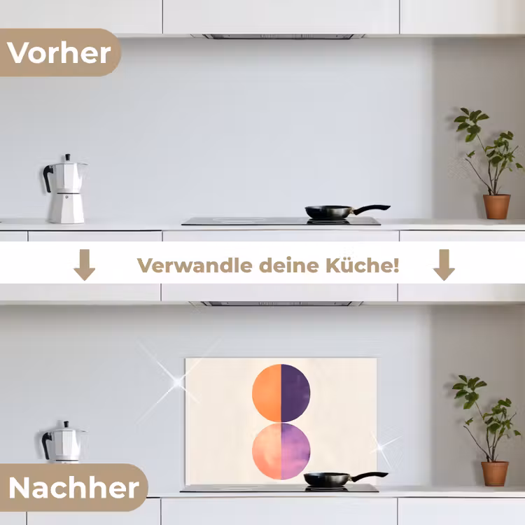 Abstract - Cirkels - Paars keuken achterwand spatscherm klein -voor_na_DE