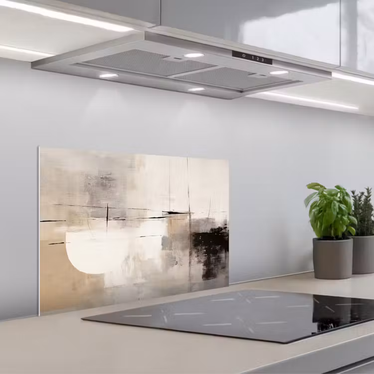 Abstract - Kunst - Grijs keuken achterwand spatscherm klein -3d_schuin