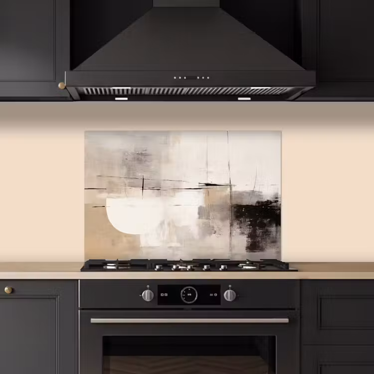 Abstract - Kunst - Grijs keuken achterwand spatscherm klein -sfeer1
