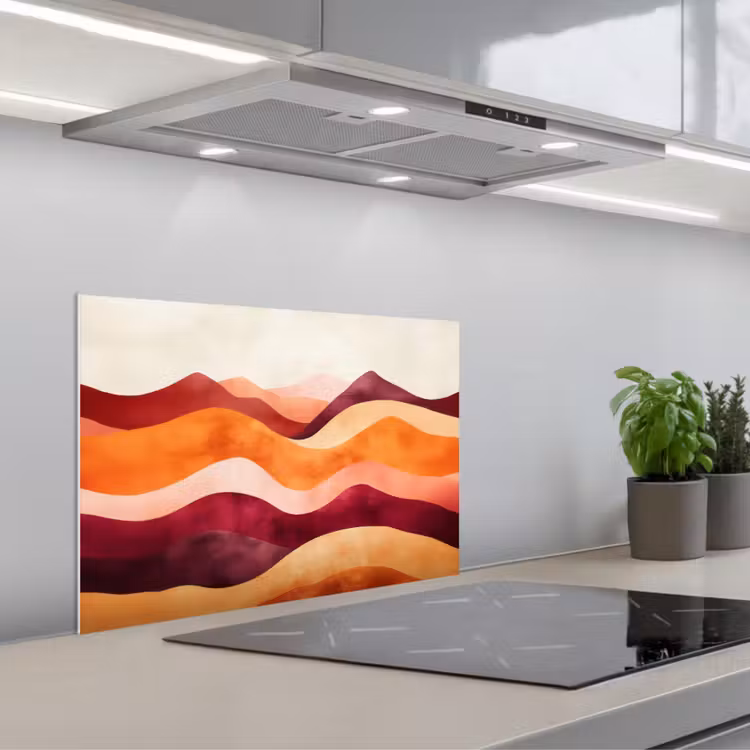 Abstract - Landschap - Golven keuken achterwand spatscherm klein -3d_schuin