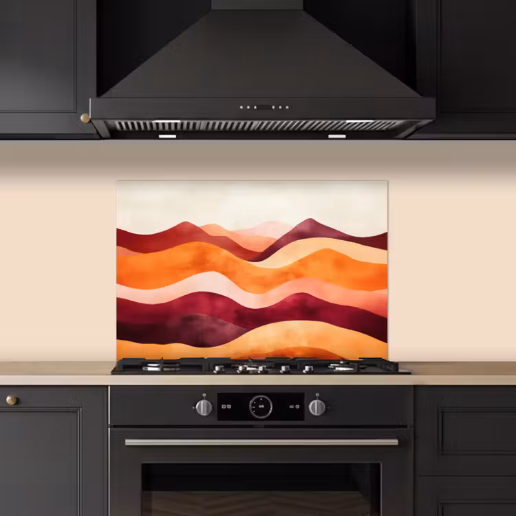 Abstract - Landschap - Golven keuken achterwand spatscherm klein -sfeer1