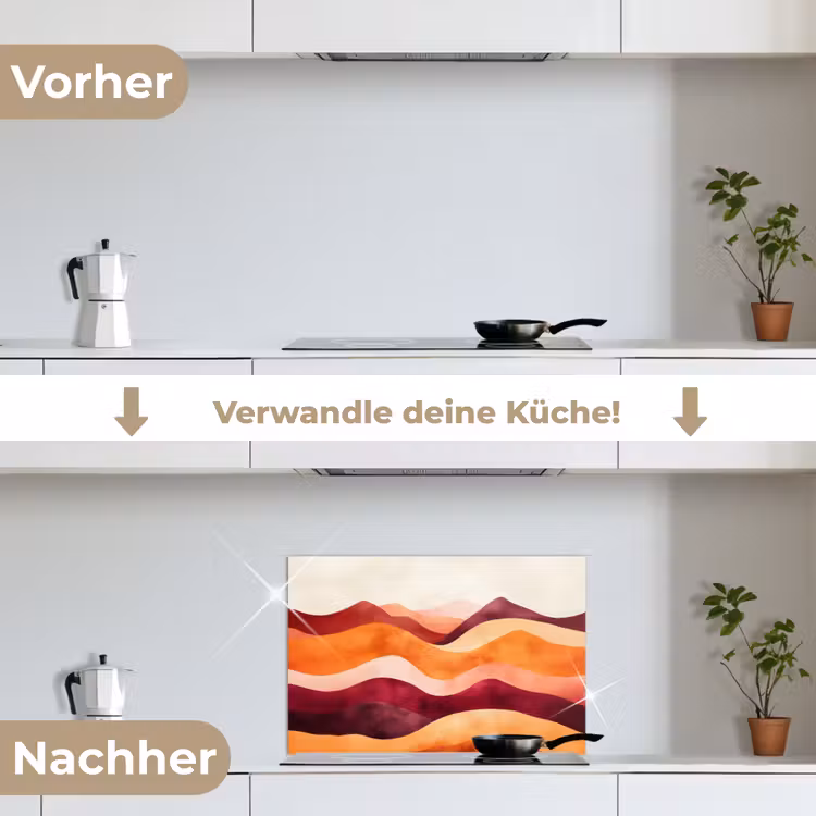 Abstract - Landschap - Golven keuken achterwand spatscherm klein -voor_na_DE