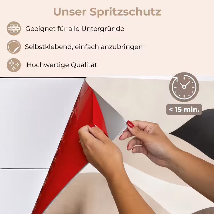 Abstract - Landschap - Golven - Crèmekleur keuken achterwand spatscherm klein -spatscherm_DE