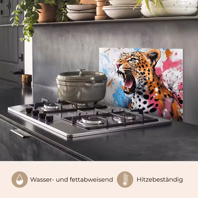 Abstract - Luipaard - Kleurrijk keuken achterwand spatscherm klein -usp_DE