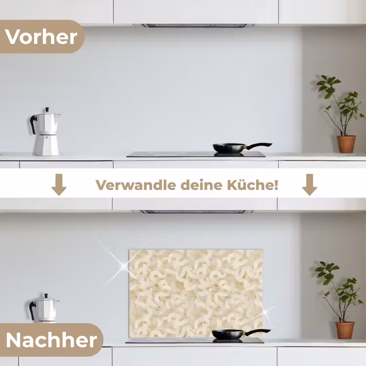 Abstract - Lijnen - Beige keuken achterwand spatscherm klein 900 -voor_na_DE