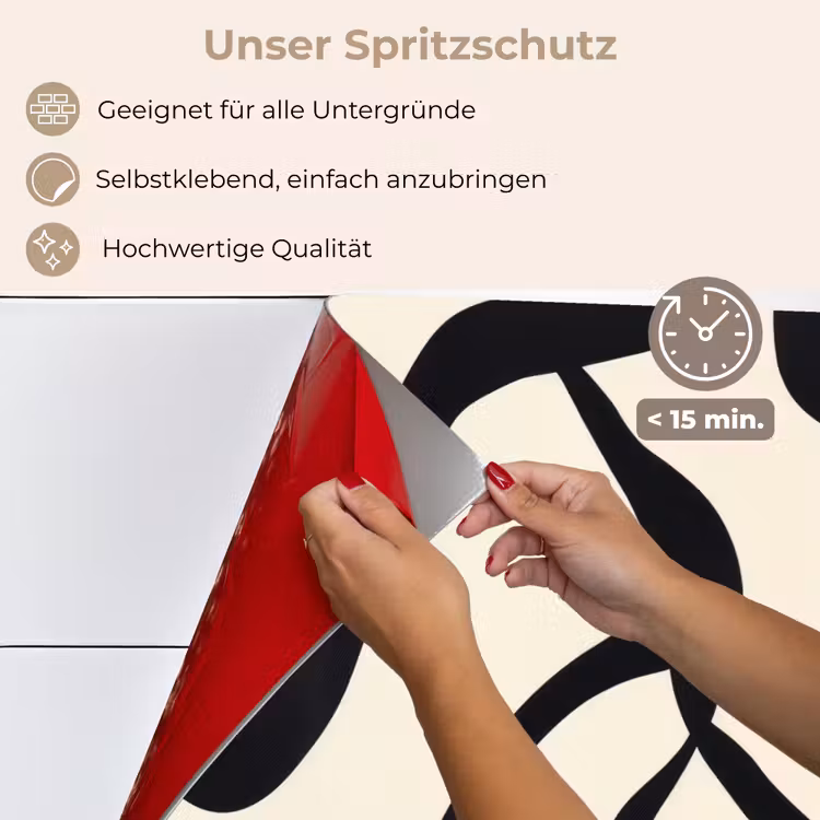 Abstract - Lijnen - Modern - Beige keuken achterwand spatscherm klein -spatscherm_DE