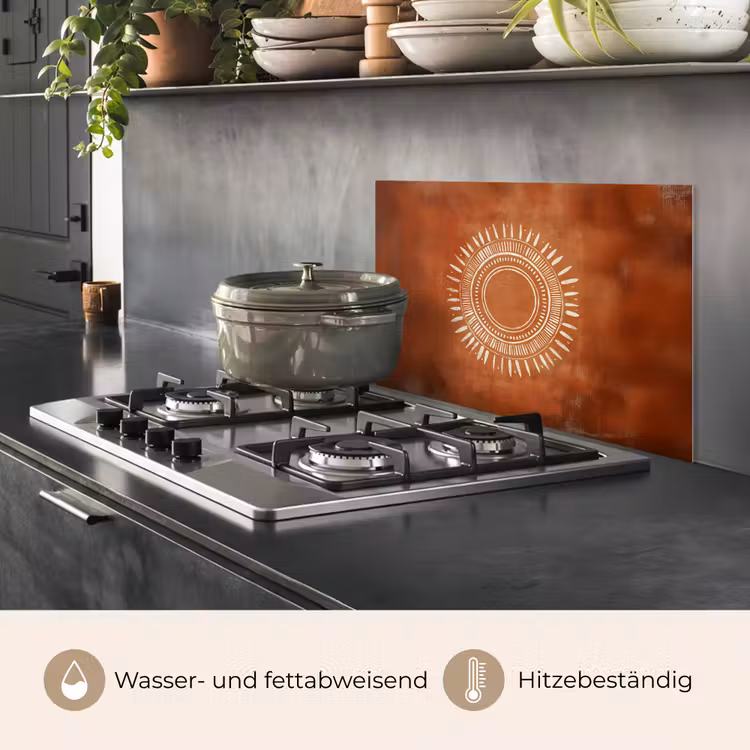 Abstract - Lijnen - Zonnestralen - Roodbruin keuken achterwand spatscherm klein -usp_DE