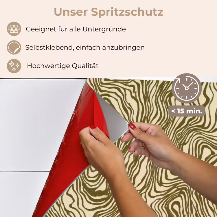 Abstract - Marmer - Groen keuken achterwand spatscherm klein 900 -spatscherm_DE