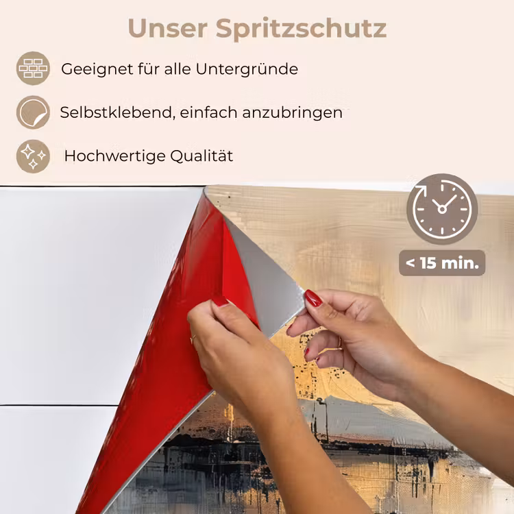 Abstract - Modern - Beige - Aesthetic - Goud keuken achterwand spatscherm klein -spatscherm_DE
