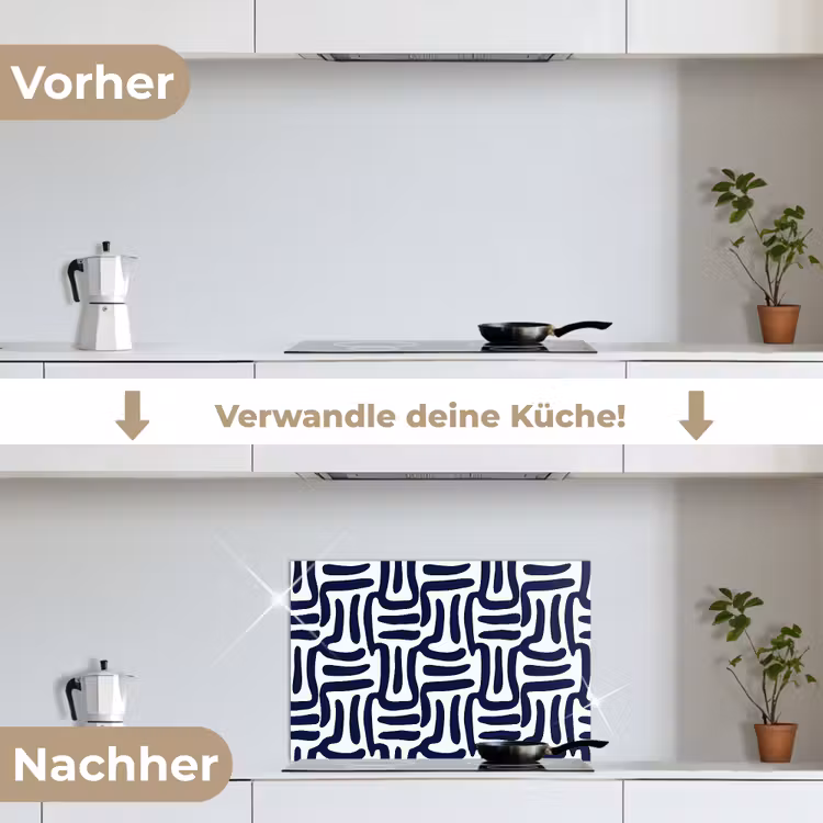 Abstract - Modern - Blauw keuken achterwand spatscherm klein 900 -voor_na_DE