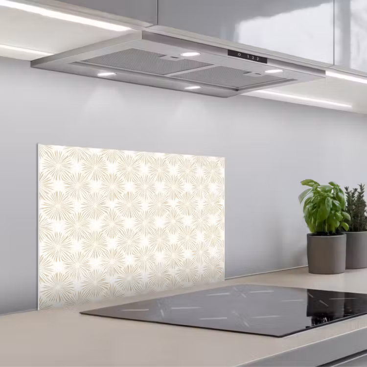 Abstract - Motief - Beige keuken achterwand spatscherm klein 900 -3d_schuin