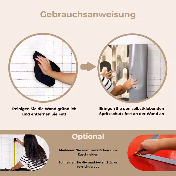 Abstract - Patroon - Bogen keuken achterwand spatscherm klein 900 -gebruiksaanwijzing_DE