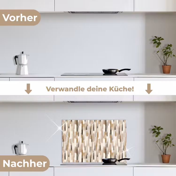 Abstract - Patroon - Kwaststreken keuken achterwand spatscherm klein 900 -voor_na_DE