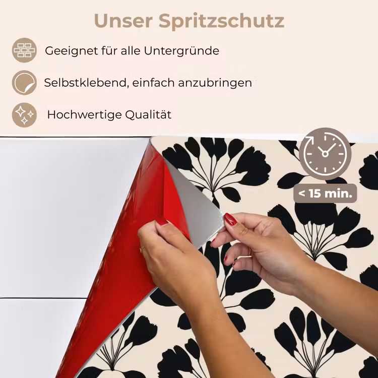 Abstract - Patroon - Zwart keuken achterwand spatscherm klein 900 -spatscherm_DE