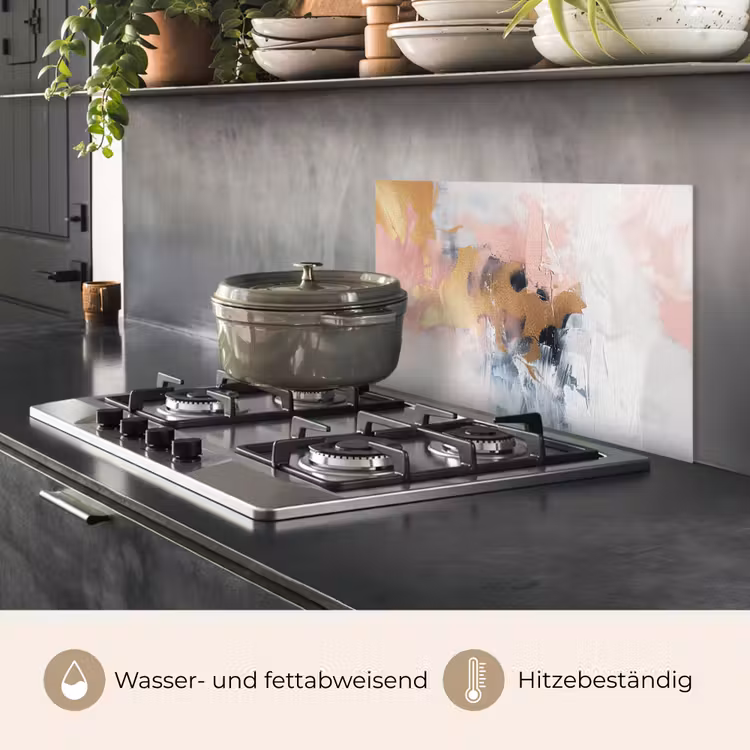 Abstract - Pastel kleuren - Goud - Modern - Aesthetic keuken achterwand spatscherm klein -usp_DE