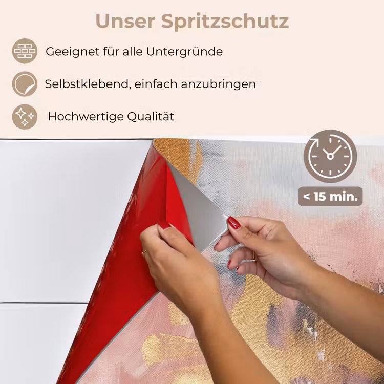 Abstract - Pastel kleuren - Goud - Modern - Aesthetic keuken achterwand spatscherm klein -spatscherm_DE