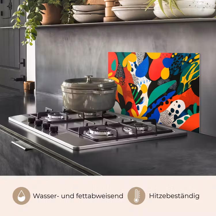 Abstract - Planten - Vormen - Kleurrijk keuken achterwand spatscherm klein -usp_DE