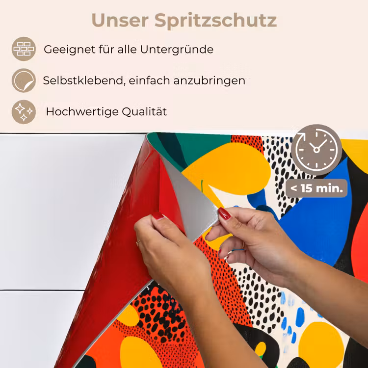 Abstract - Planten - Vormen - Kleurrijk keuken achterwand spatscherm klein -spatscherm_DE