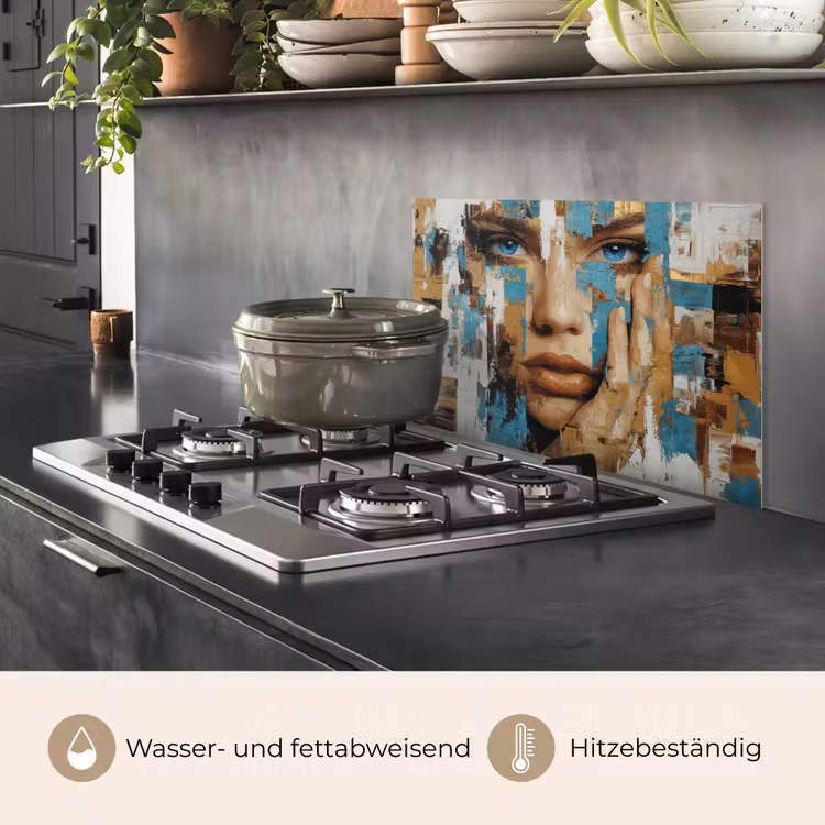 Abstract - Penseelstreken - Blauw - Gezicht keuken achterwand spatscherm klein -usp_DE