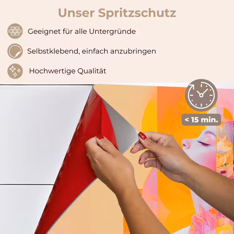 Abstract - Portret - Vrouw - Kleurrijk keuken achterwand spatscherm klein -spatscherm_DE