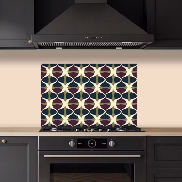 Abstract - Retro - Kleurrijk keuken achterwand spatscherm klein 900 -sfeer1
