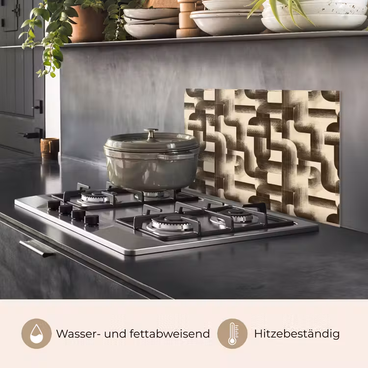 Abstract - Retro - Zwart keuken achterwand spatscherm klein 900 -usp_DE
