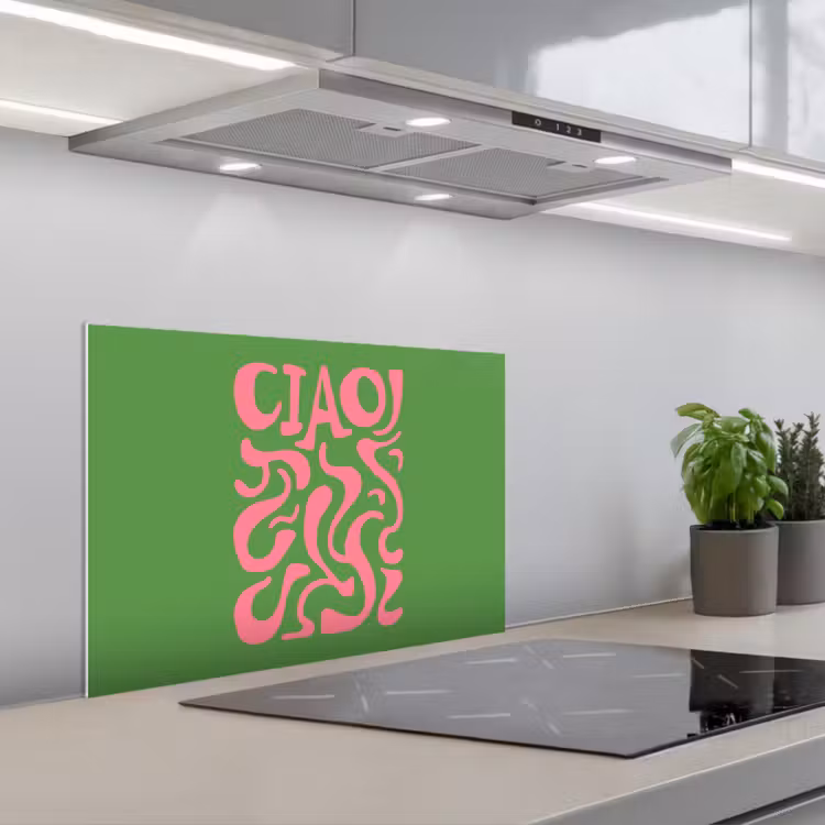 Abstract - Roze - Ciao - Vormen keuken achterwand spatscherm klein -3d_schuin