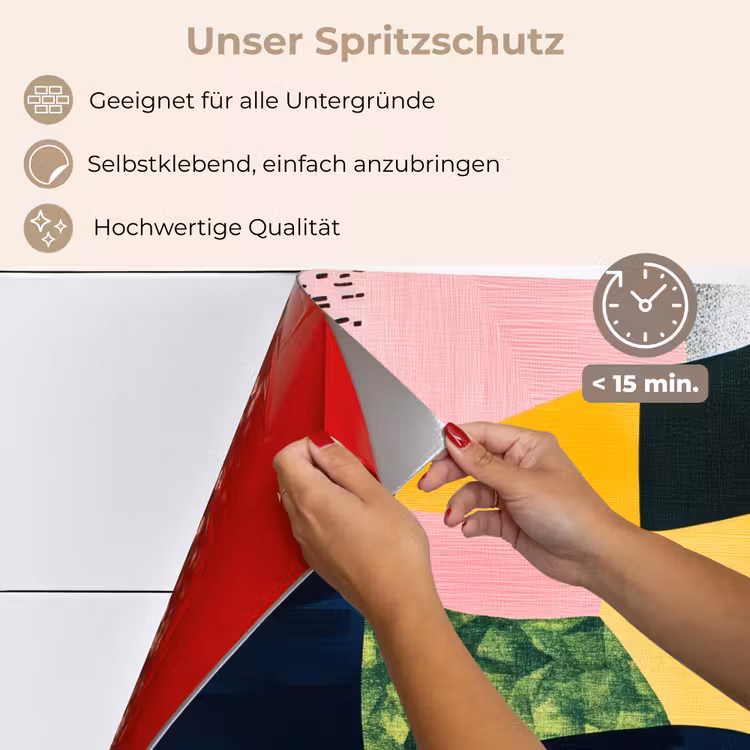 Abstract - Roze - Lappen - Vormen - Geel keuken achterwand spatscherm klein -spatscherm_DE