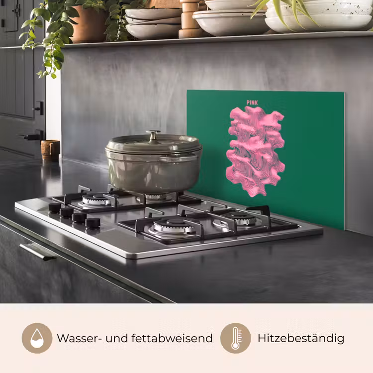 Abstract - Pink - Lijnen - Groen keuken achterwand spatscherm klein -usp_DE
