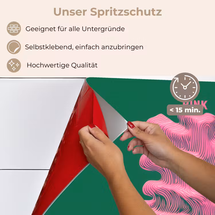 Abstract - Pink - Lijnen - Groen keuken achterwand spatscherm klein -spatscherm_DE