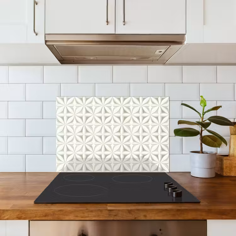 Abstract - Structuur - Grijs - Wit keuken achterwand spatscherm klein 900 -sfeer2