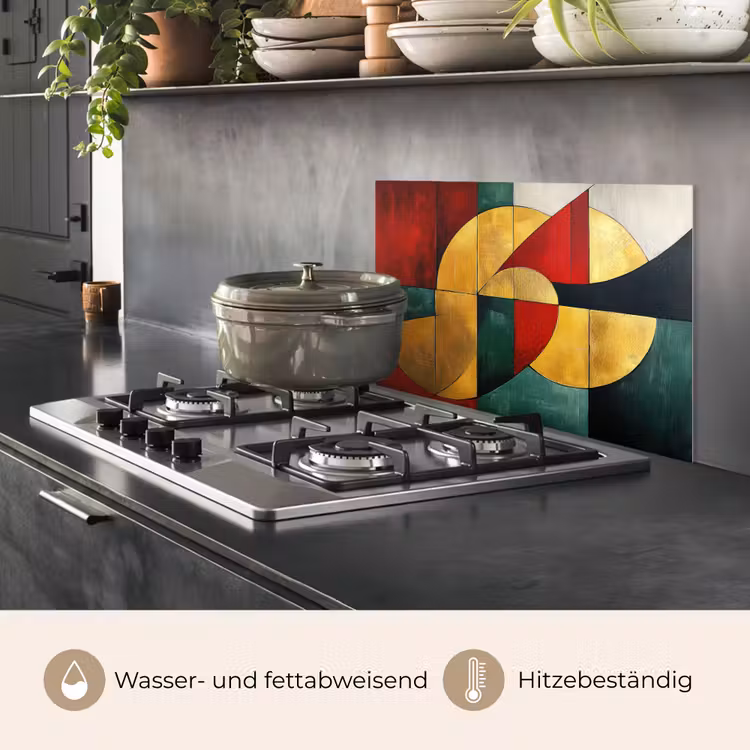 Abstract - Kerst - Goud - Rood - Groen keuken achterwand spatscherm klein -usp_DE