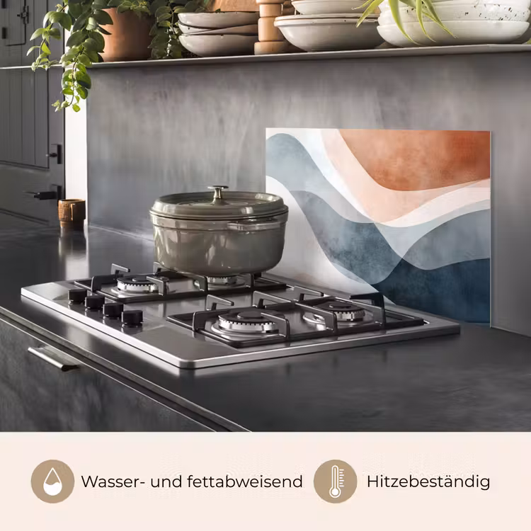 Abstract - Golven - Blauw keuken achterwand spatscherm klein -usp_DE