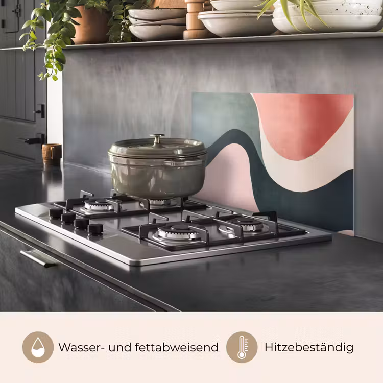 Abstract - Golven - Sierlijk - Roze keuken achterwand spatscherm klein -usp_DE