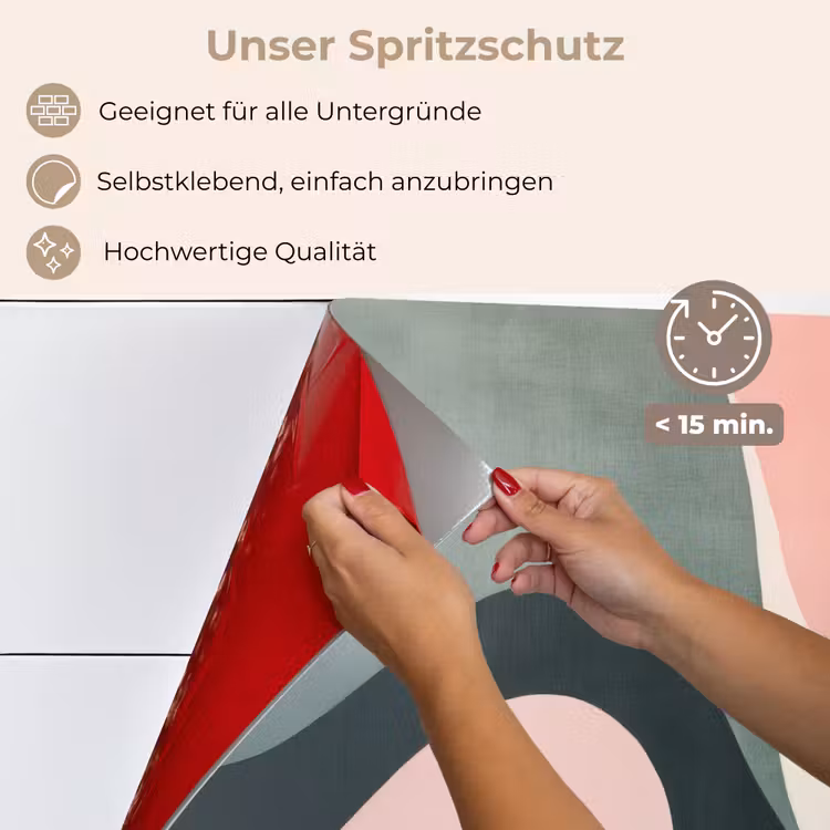 Abstract - Golven - Sierlijk - Roze keuken achterwand spatscherm klein -spatscherm_DE