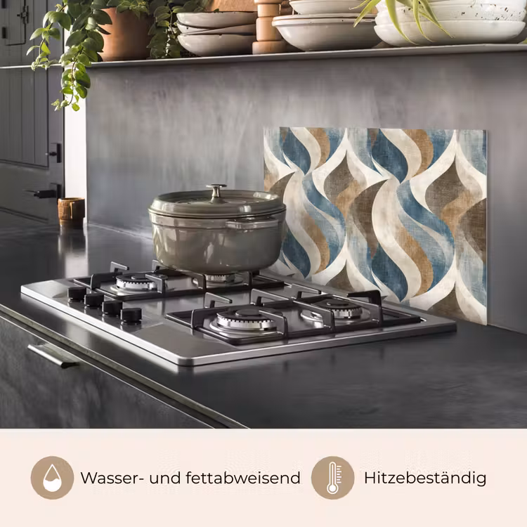 Abstract - Golven - Kleurrijk keuken achterwand spatscherm klein 900 -usp_DE