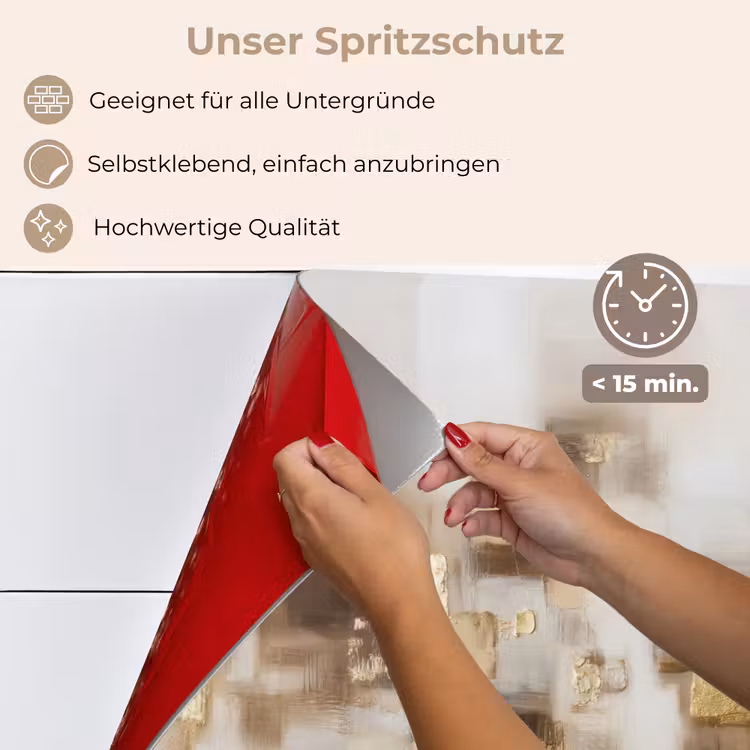 Abstracte vierkanten - Aardetonen - Mistig keuken achterwand spatscherm klein -spatscherm_DE